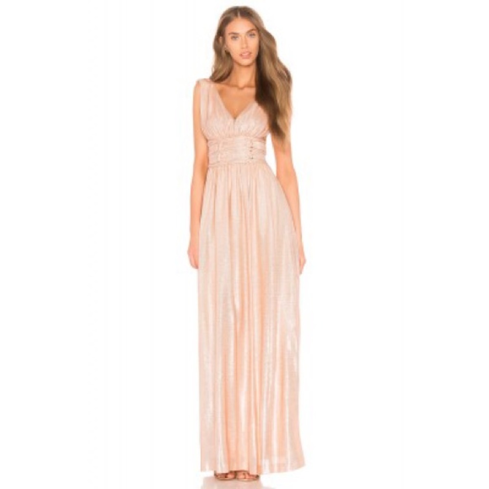 Gold pink evening gown